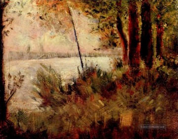 Georges Seurat Werke - grasbewachsenen Ufer 1881